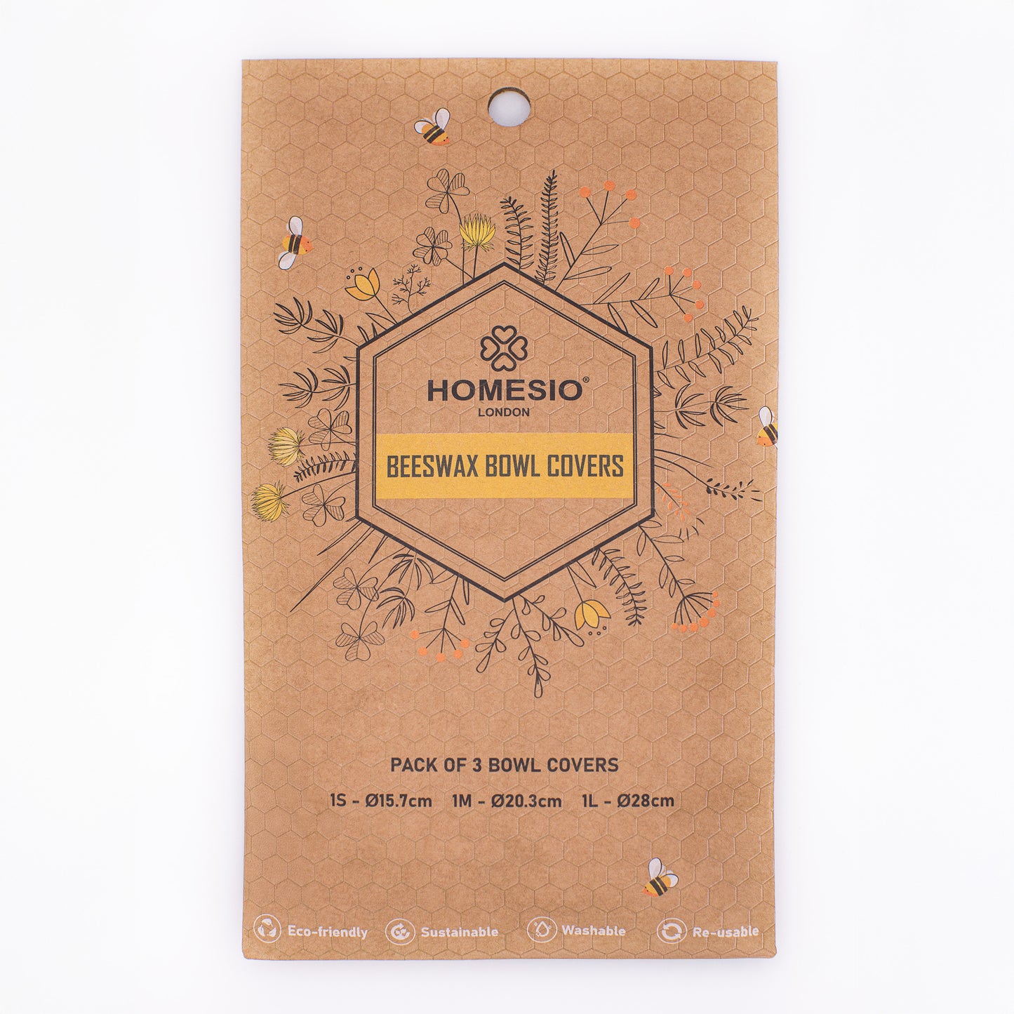 HOMESIO Beeswax BOWL COVERS (Pack of 3)