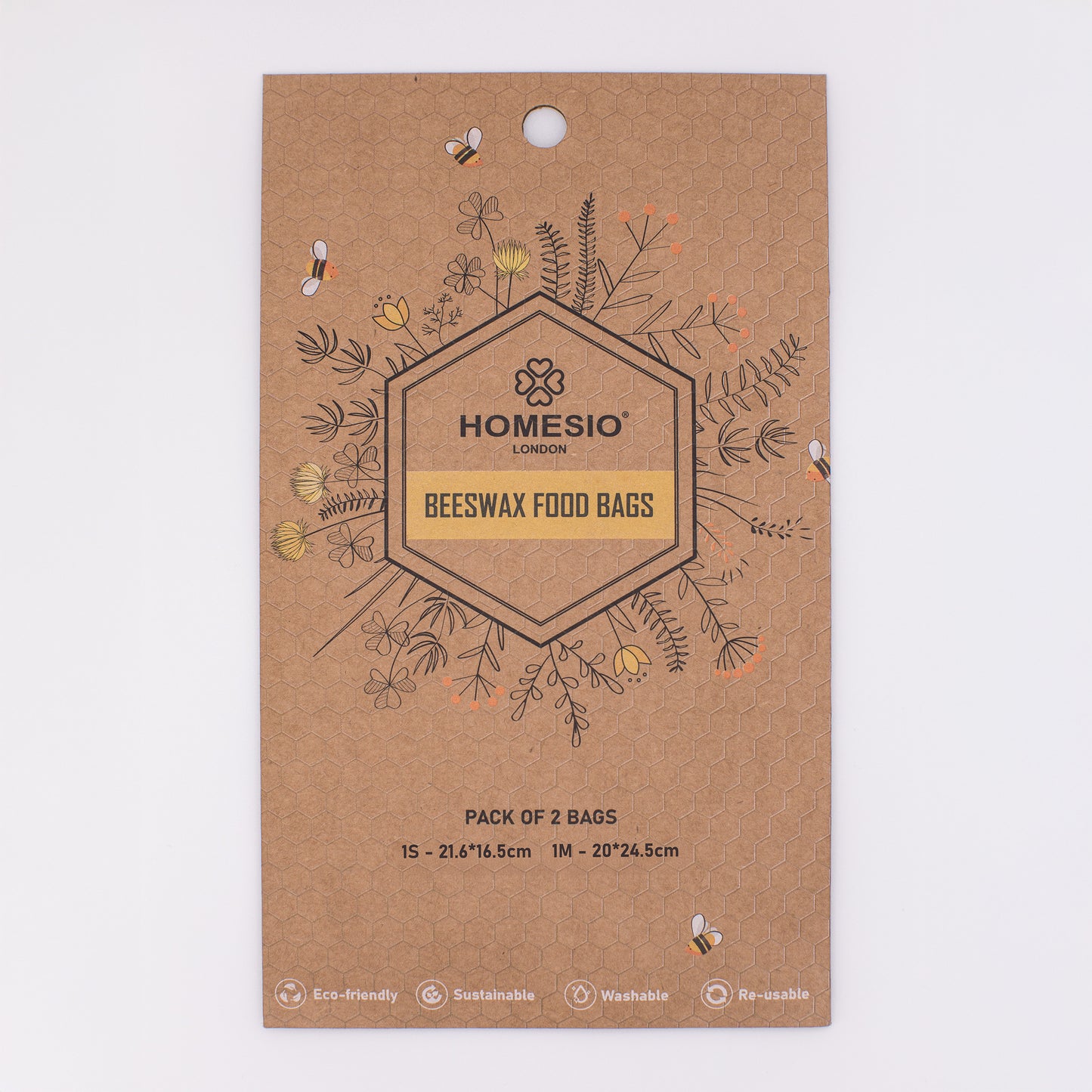 HOMESIO Beeswax food BAGS (Pack of 2)