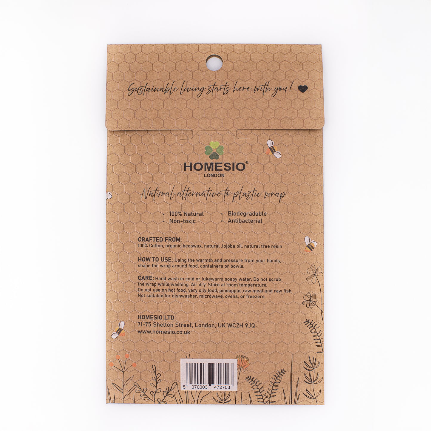 HOMESIO Beeswax food WRAPS (Pack of 3)